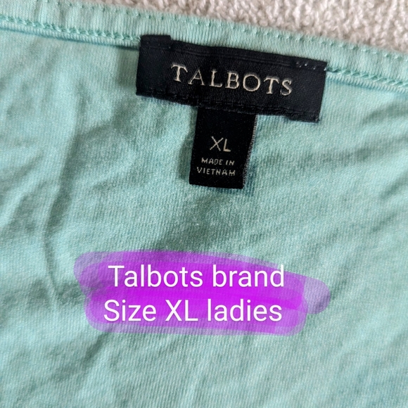 Talbots size XL, EUC mint colour 3/4 length sleeve relaxed fit pullover shirt - Picture 2 of 11